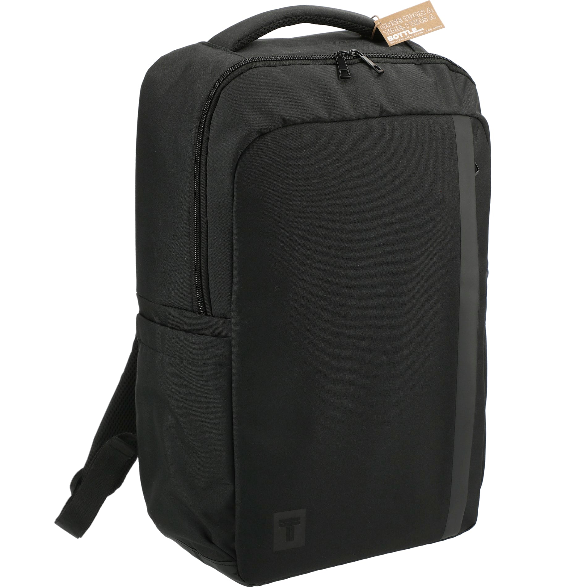 Black Tranzip Recycled 17" Computer Backpack plain