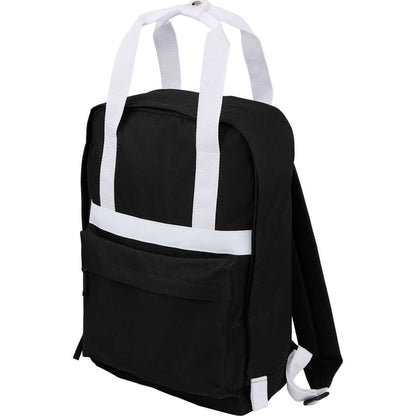 Black Varsity Recycled Backpack plain