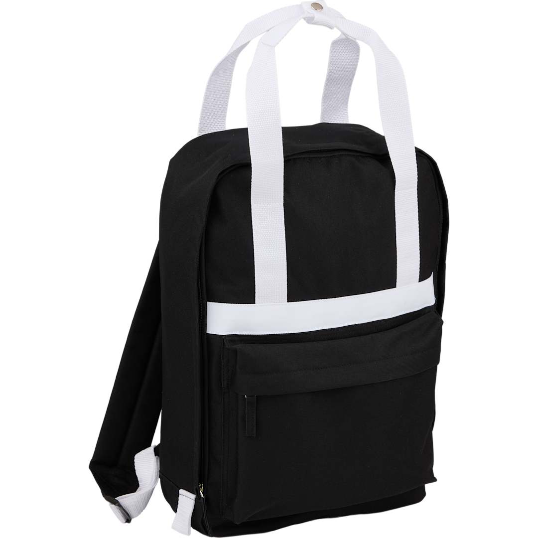 Black Varsity Recycled Backpack plain
