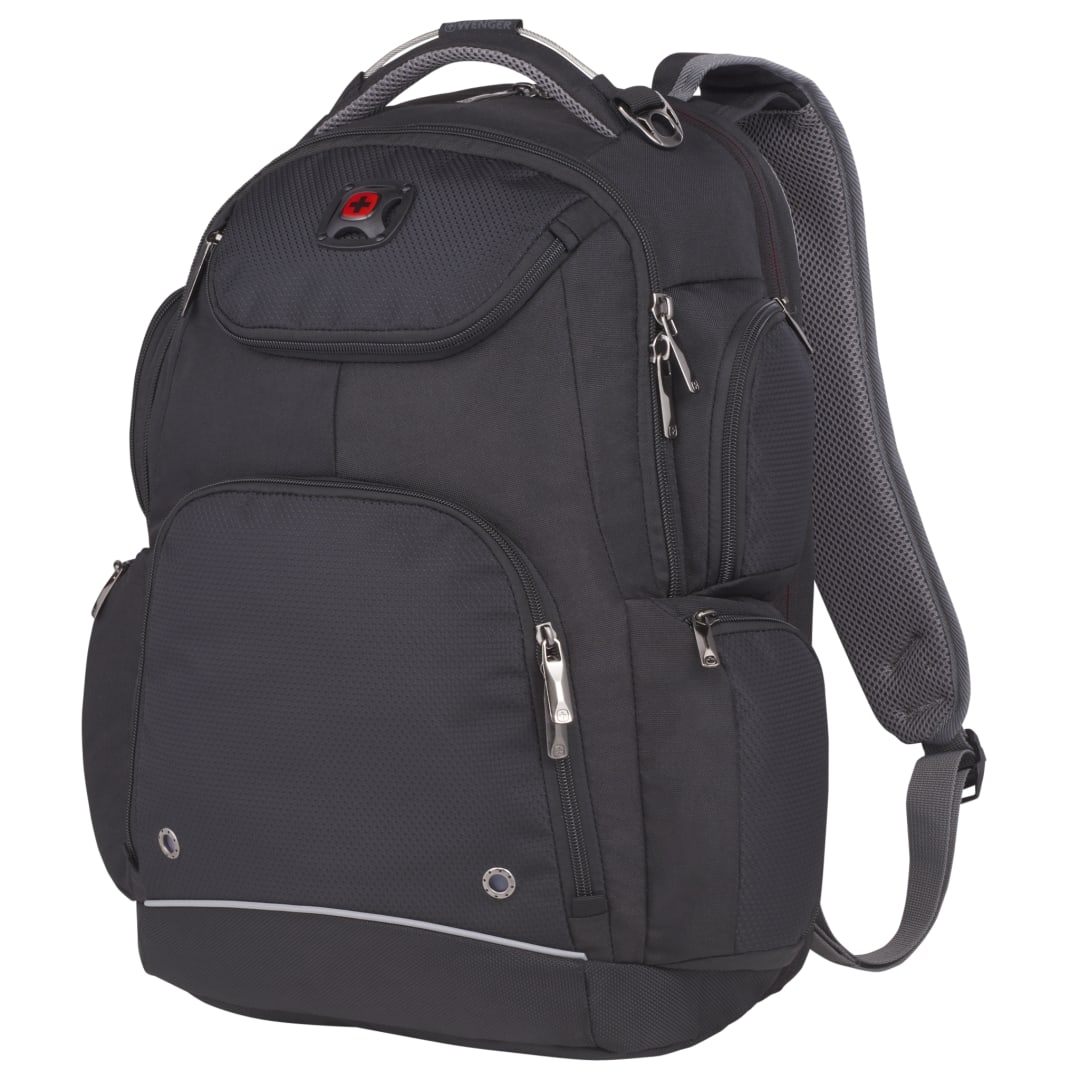 Black Wenger Odyssey TSA Recycled 17" Computer Backpack plain