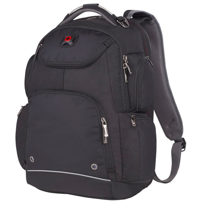 Black Wenger Odyssey TSA Recycled 17" Computer Backpack plain