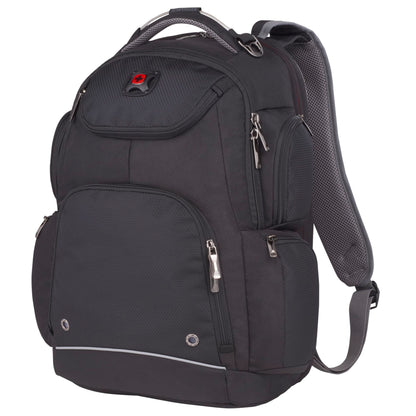 Black Wenger Odyssey TSA Recycled 17" Computer Backpack plain