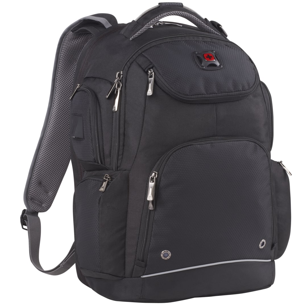 Black Wenger Odyssey TSA Recycled 17" Computer Backpack plain