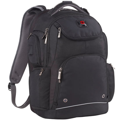 Black Wenger Odyssey TSA Recycled 17" Computer Backpack plain