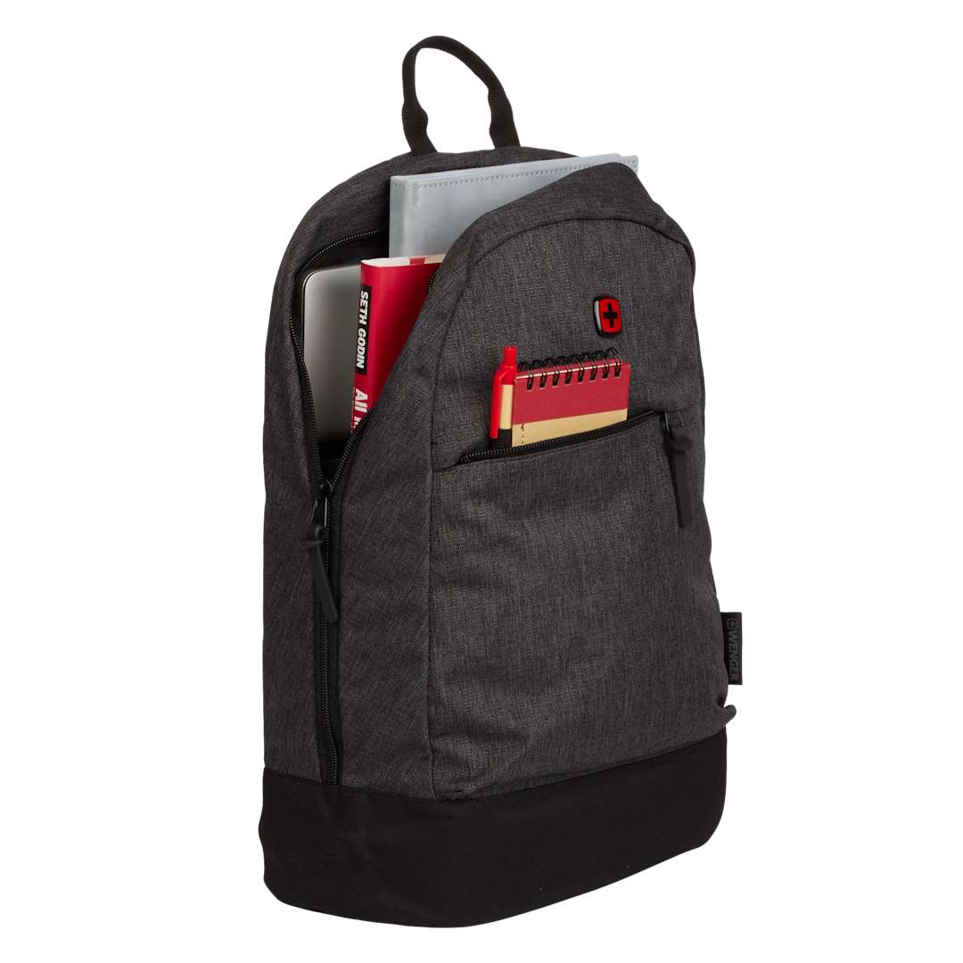 Black Wenger Recycled Rush 15" Laptop Backpack plain