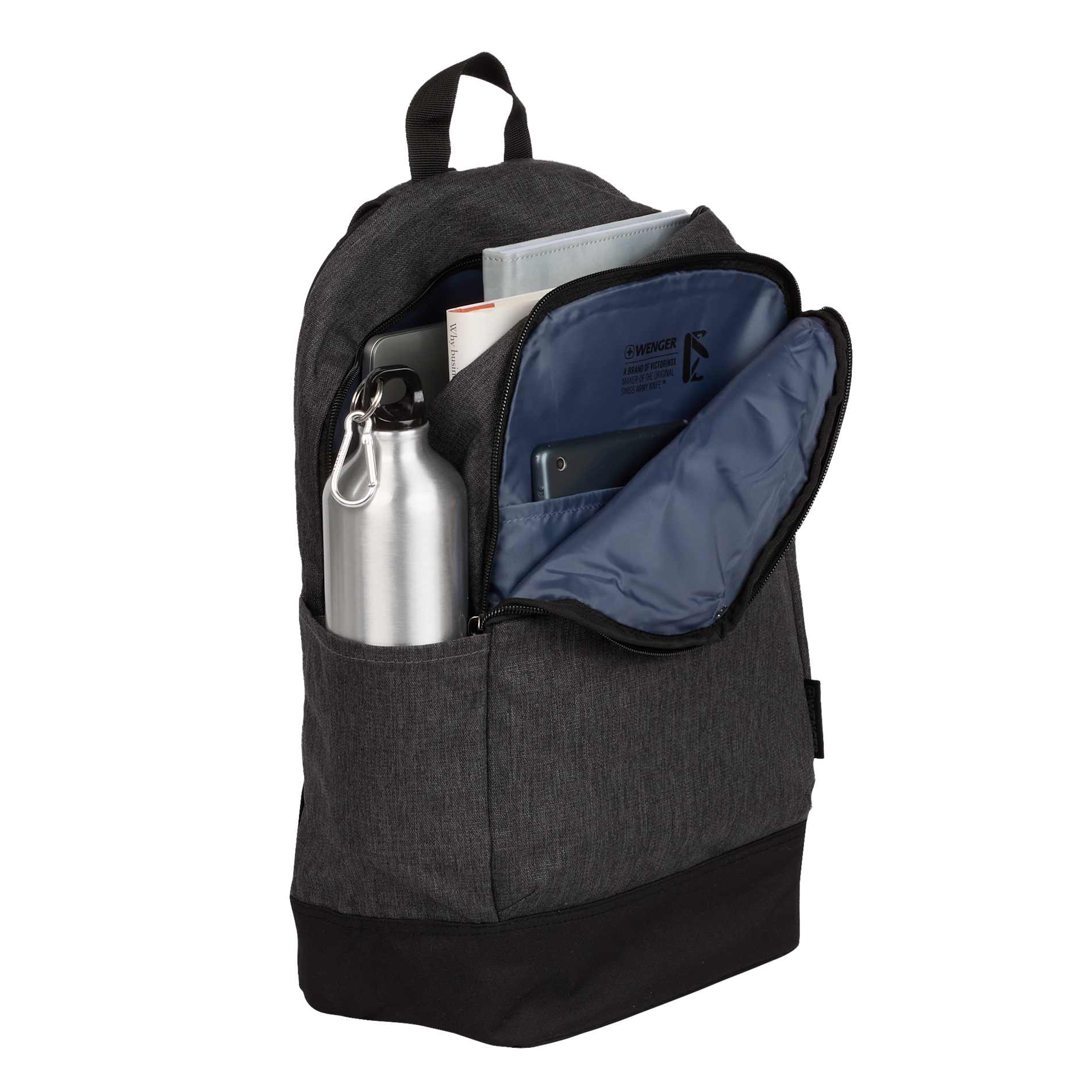 Black Wenger Recycled Storm 15" Laptop Backpack plain