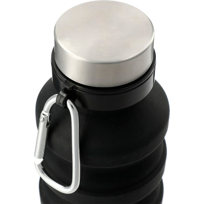 Black Zigoo Silicone Collapsible Bottle 18oz plain