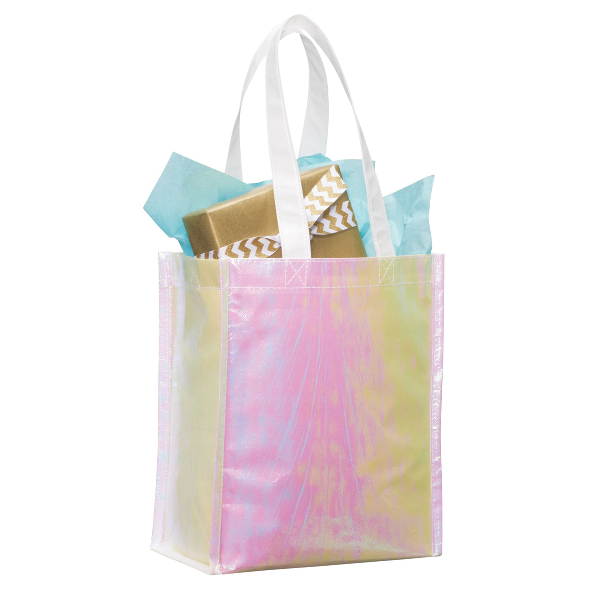 Blue Iridescent Non-Woven Gift Tote plain