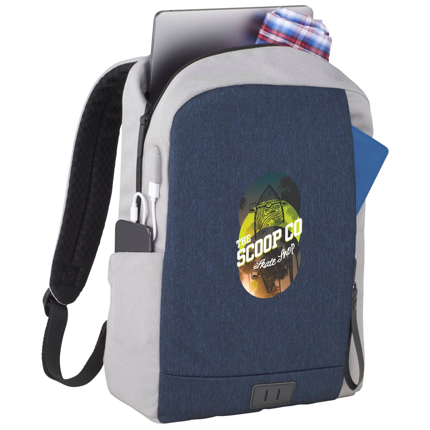 Blue NBN Whitby Slim 15" Computer Backpack w/ USB Port