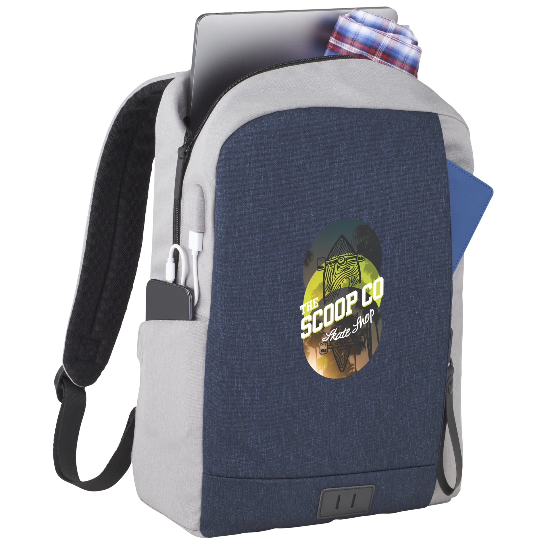 Blue NBN Whitby Slim 15" Computer Backpack w/ USB Port
