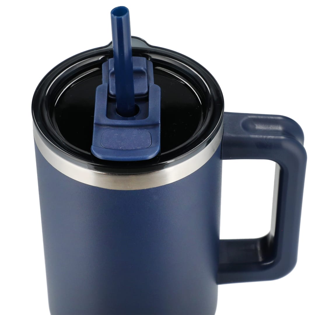 Blue Pinnacle Recycled Travel Tumbler with Straw 40oz plain