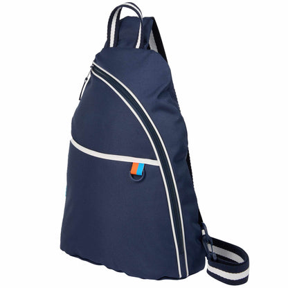 Blue Retro Sport Recycled Sling Backpack plain
