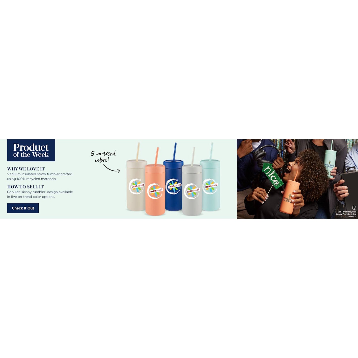 Blue Sol Tonal Straw Tumbler 20oz