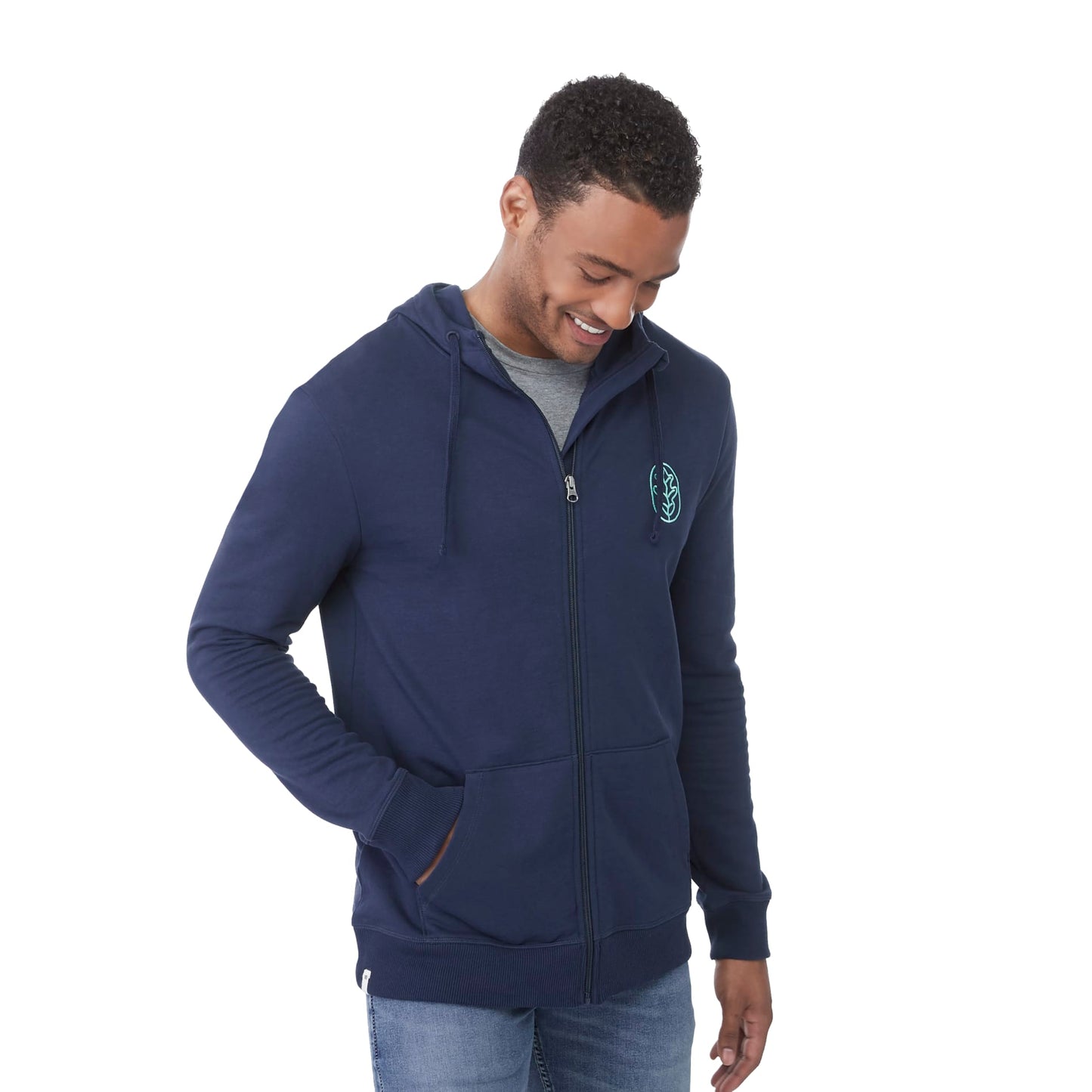 Blue tentree Organic Cotton Zip Hoodie - Men's