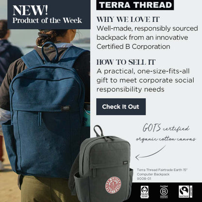 Blue Terra Thread Fairtrade Earth 15" Computer Backpck