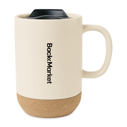 Bone Valo Ceramic Lidded Mug - 14 Oz.
