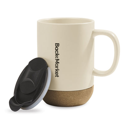 Bone Valo Ceramic Lidded Mug - 14 Oz.