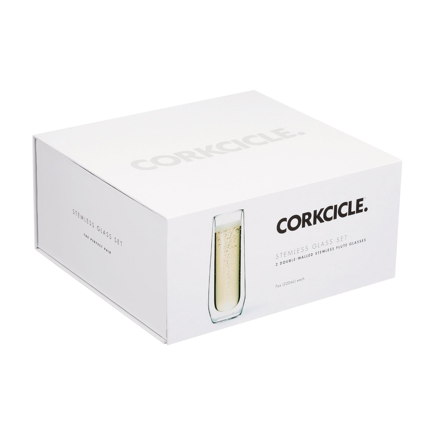 Clear CORKCICLE® Flute Glass Set (2) plain