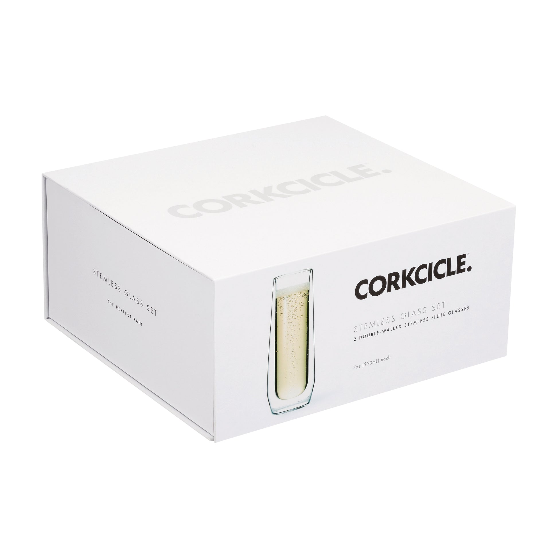 Clear CORKCICLE® Flute Glass Set (2) plain