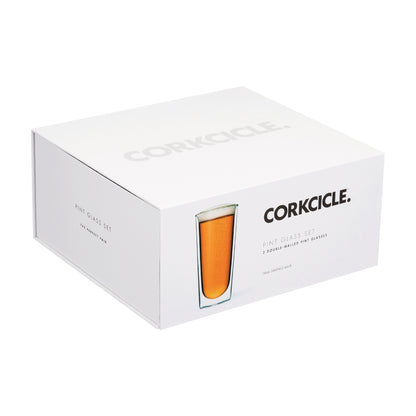 Clear CORKCICLE® Pint Glass Set (2) plain