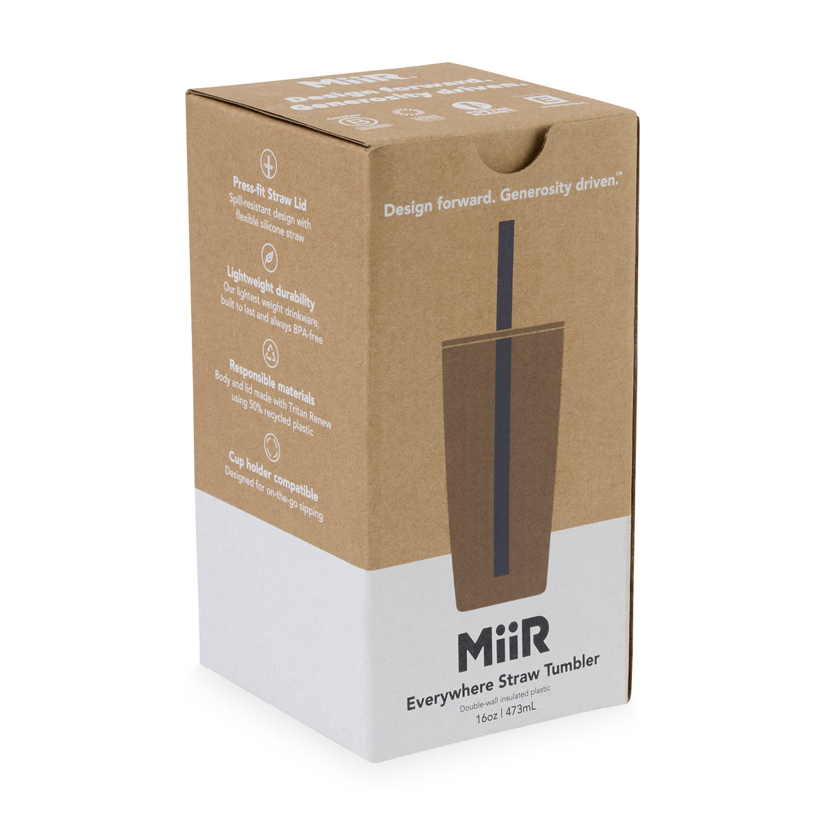 Clear MiiR® Everywhere Straw Tumbler - 16 Oz. plain