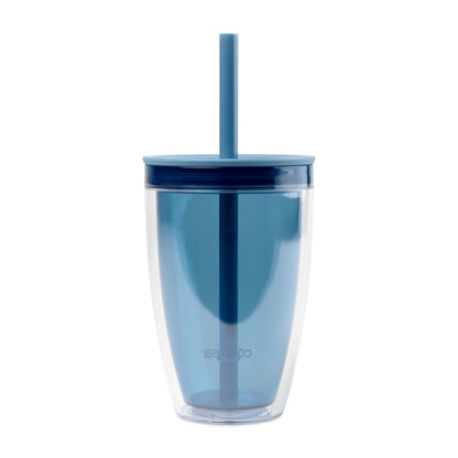 Elemental Blue Cool Gear® Oasis Straw Bottle - 14 Oz. plain