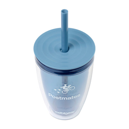 Elemental Blue Cool Gear® Oasis Straw Bottle - 14 Oz.