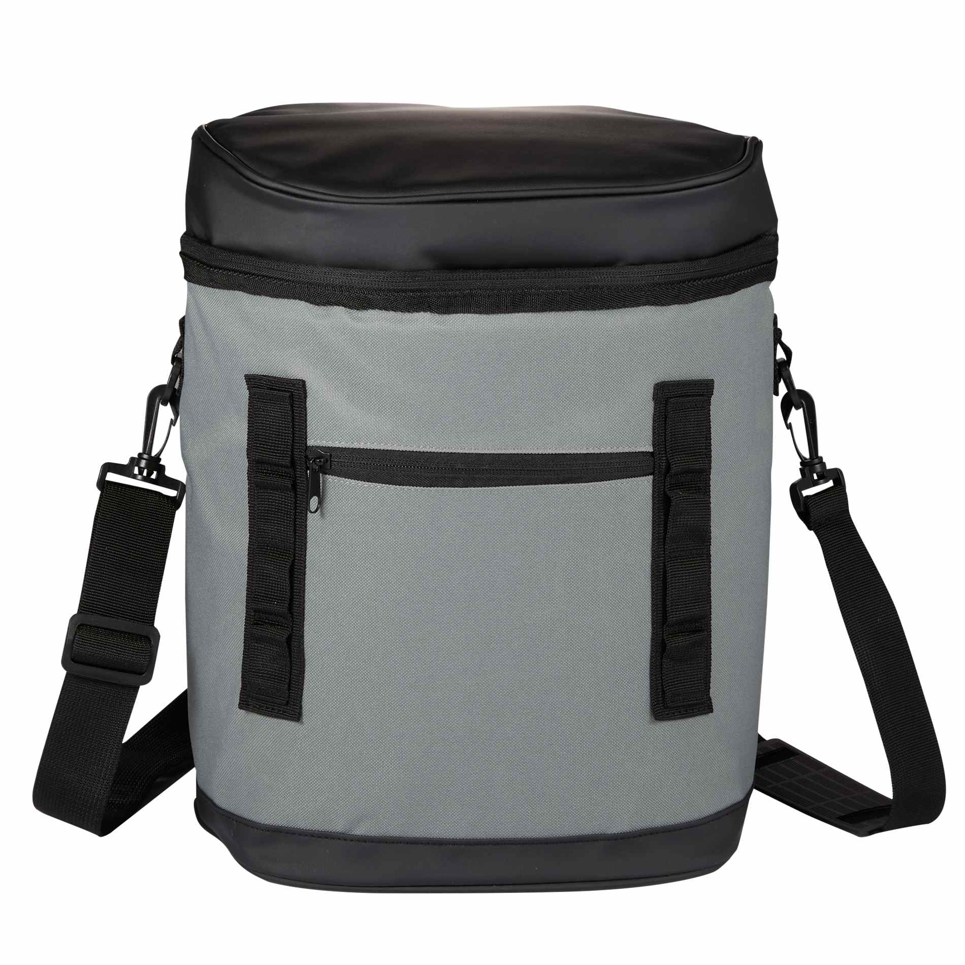Front View of Black 20 Can Backpack Cooler plain