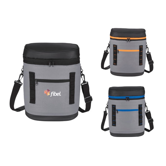 Front View of Black 20 Can Backpack Cooler