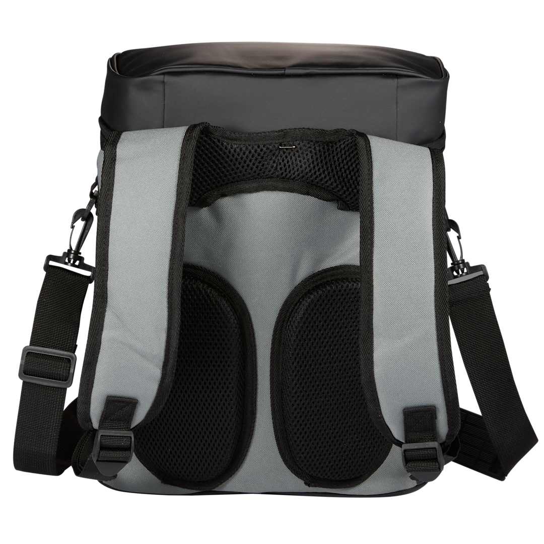 Front View of Black 20 Can Backpack Cooler