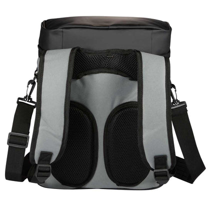 Front View of Black 20 Can Backpack Cooler