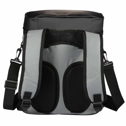 Front View of Black 20 Can Backpack Cooler
