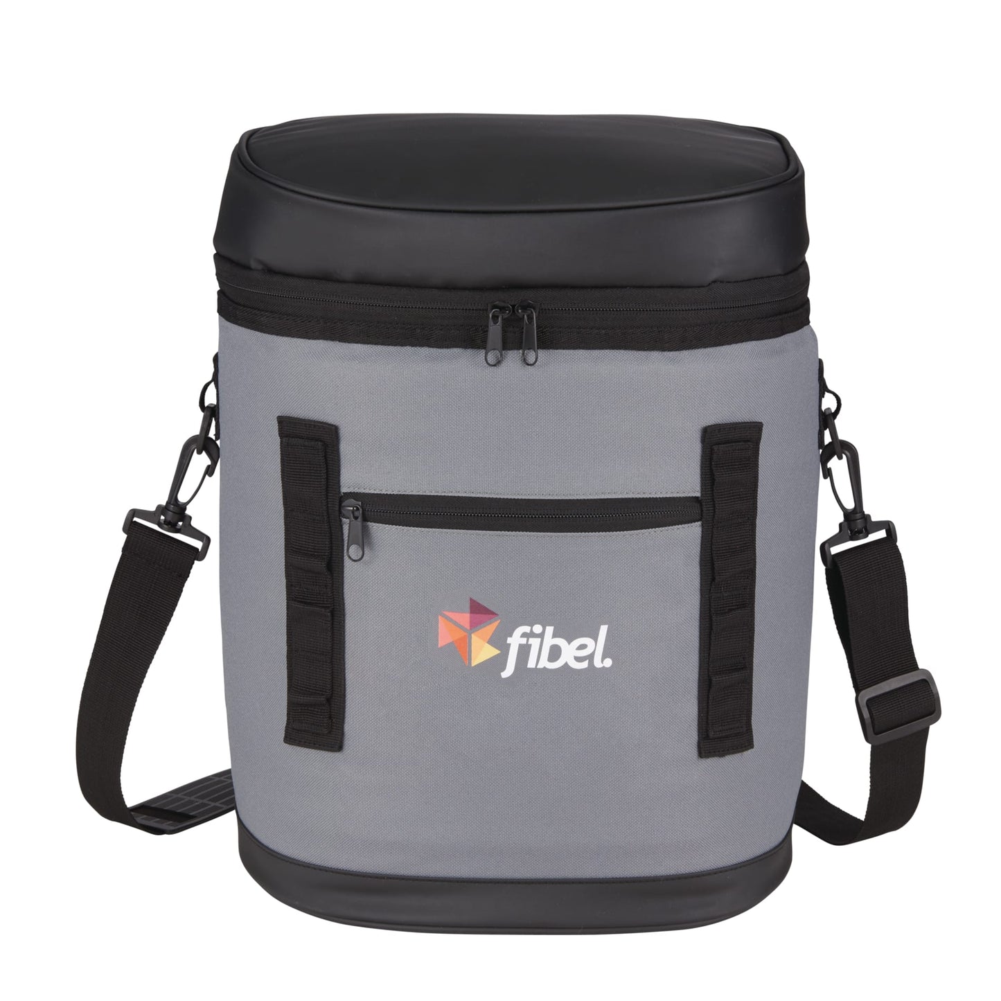 Front View of Black 20 Can Backpack Cooler