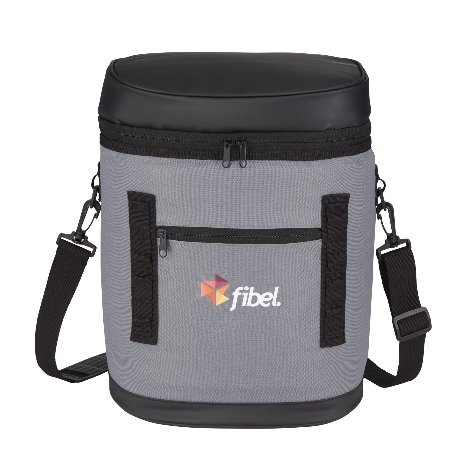 Front View of Black 20 Can Backpack Cooler