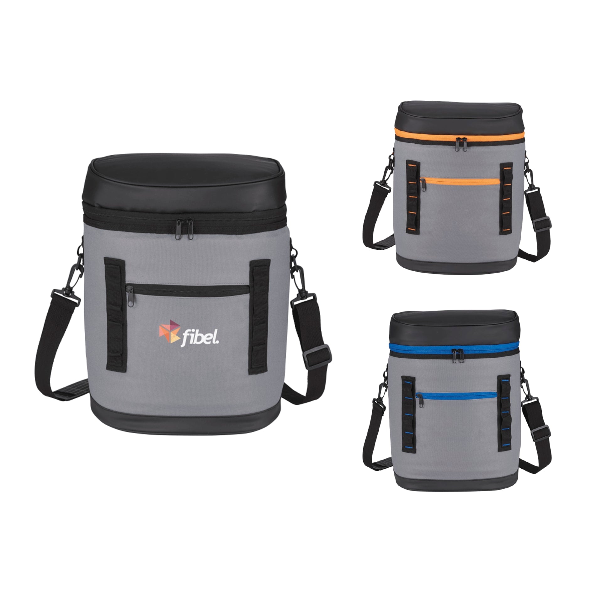 Front View of Black 20 Can Backpack Cooler