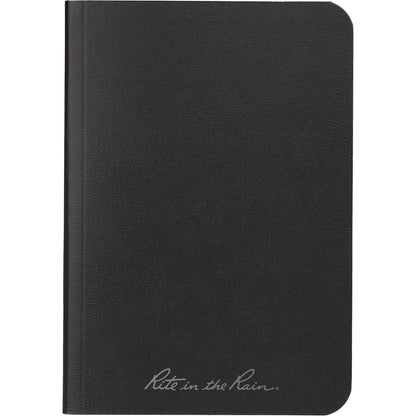 Front View of Black 3.5" x 5.25" Rite in the Rain Soft Cover Notebook plain