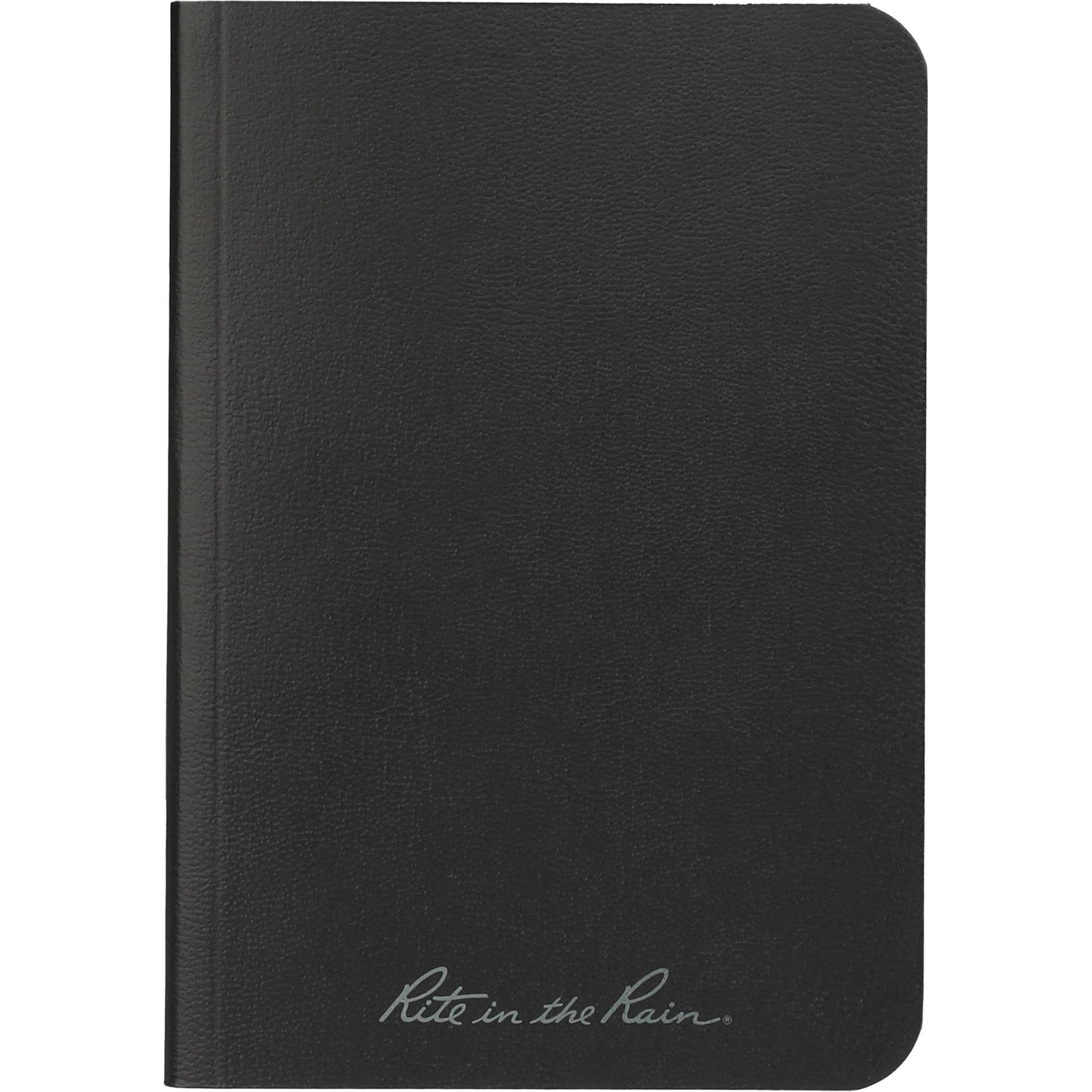 Front View of Black 3.5" x 5.25" Rite in the Rain Soft Cover Notebook plain