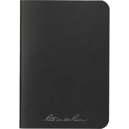 Front View of Black 3.5" x 5.25" Rite in the Rain Soft Cover Notebook plain