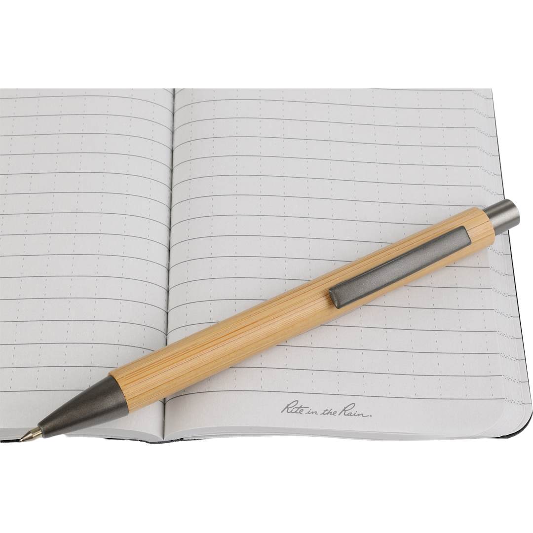 Front View of Black 3.5" x 5.25" Rite in the Rain Soft Cover Notebook