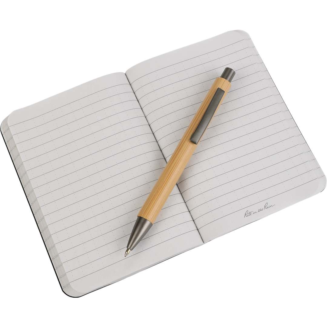 Front View of Black 3.5" x 5.25" Rite in the Rain Soft Cover Notebook