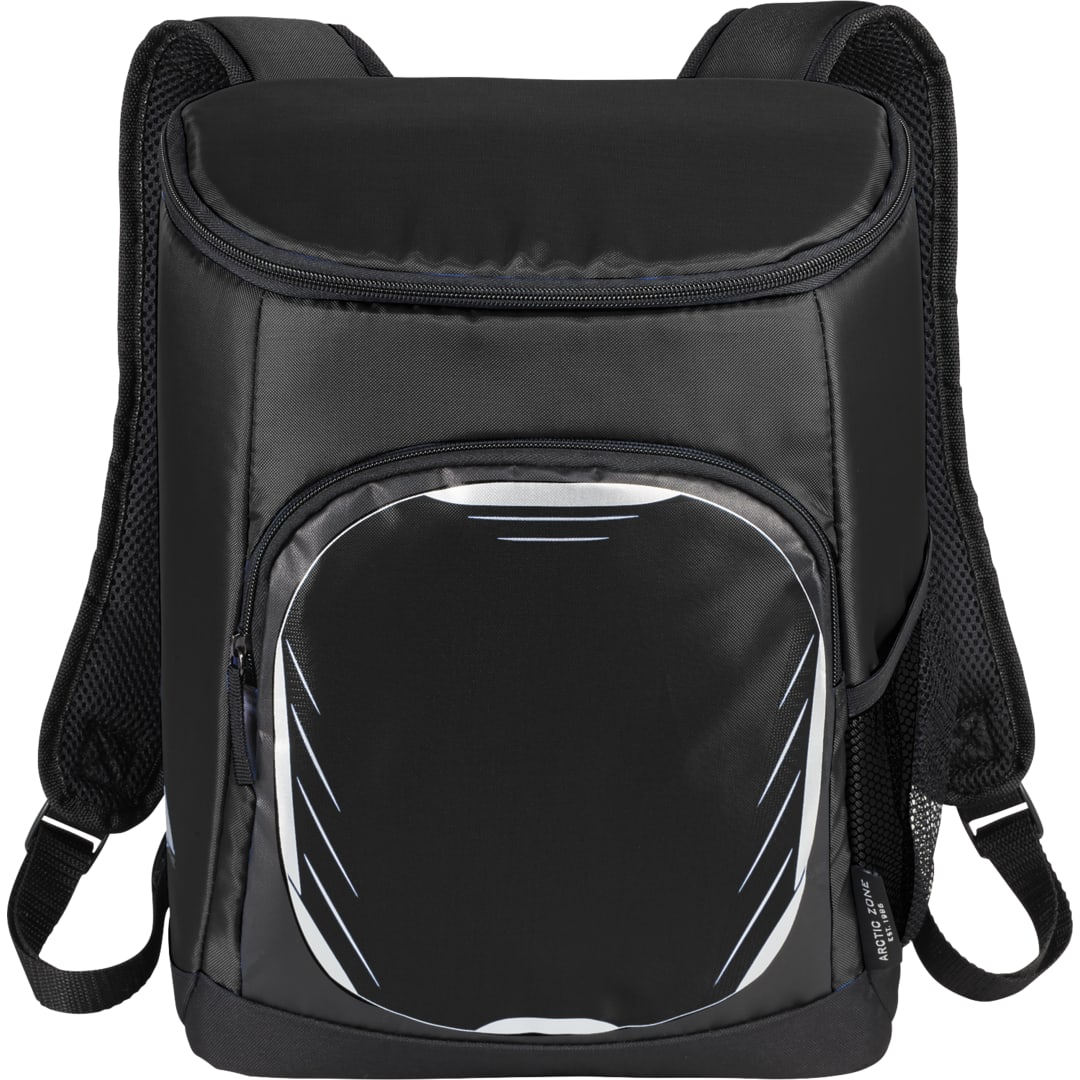 Front View of Black Arctic Zone® 18 Can Cooler Backpack plain