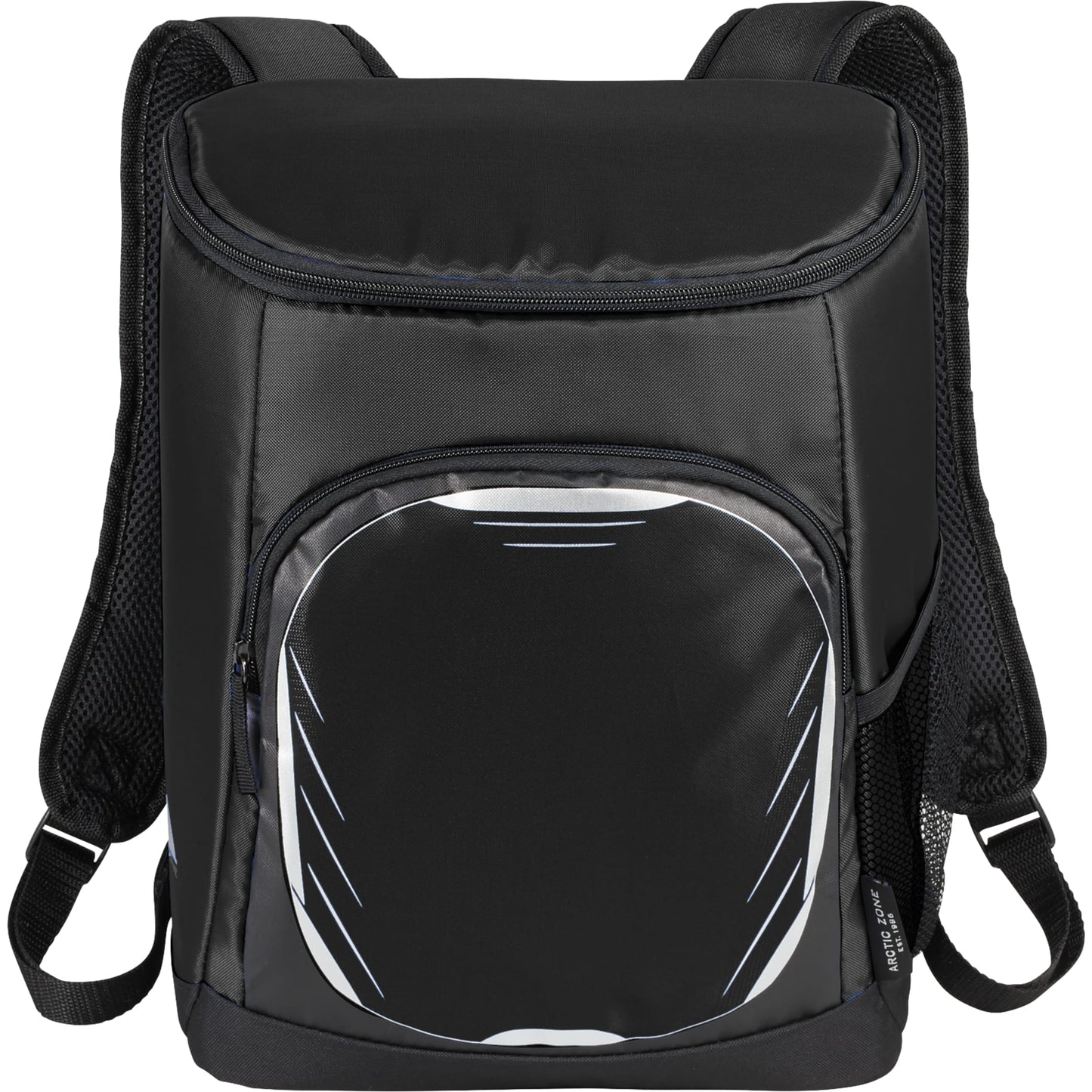 Front View of Black Arctic Zone® 18 Can Cooler Backpack plain
