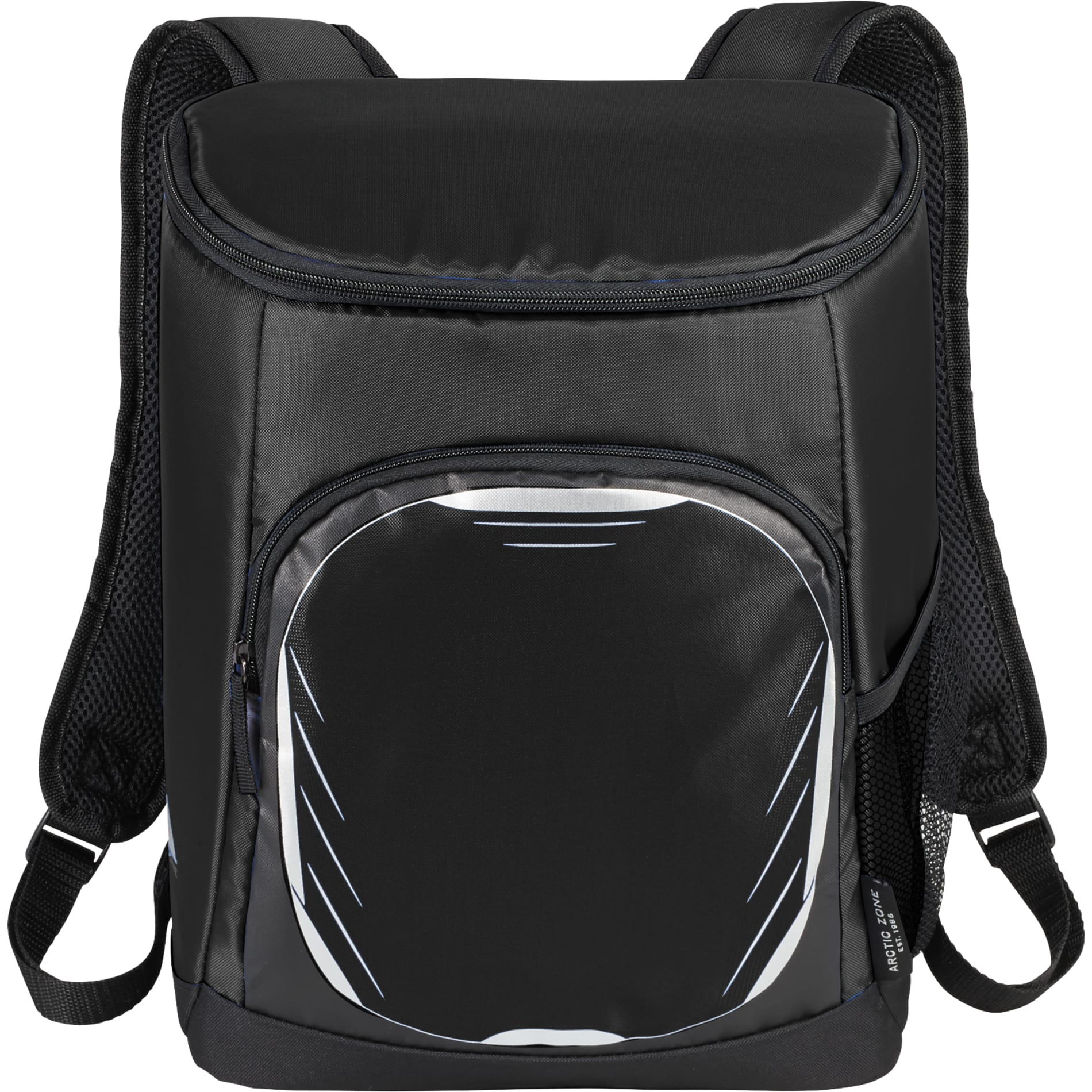 Front View of Black Arctic Zone® 18 Can Cooler Backpack plain