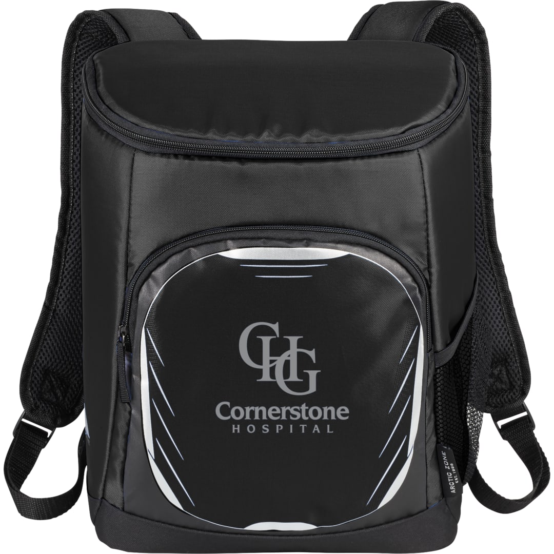 Front View of Black Arctic Zone® 18 Can Cooler Backpack