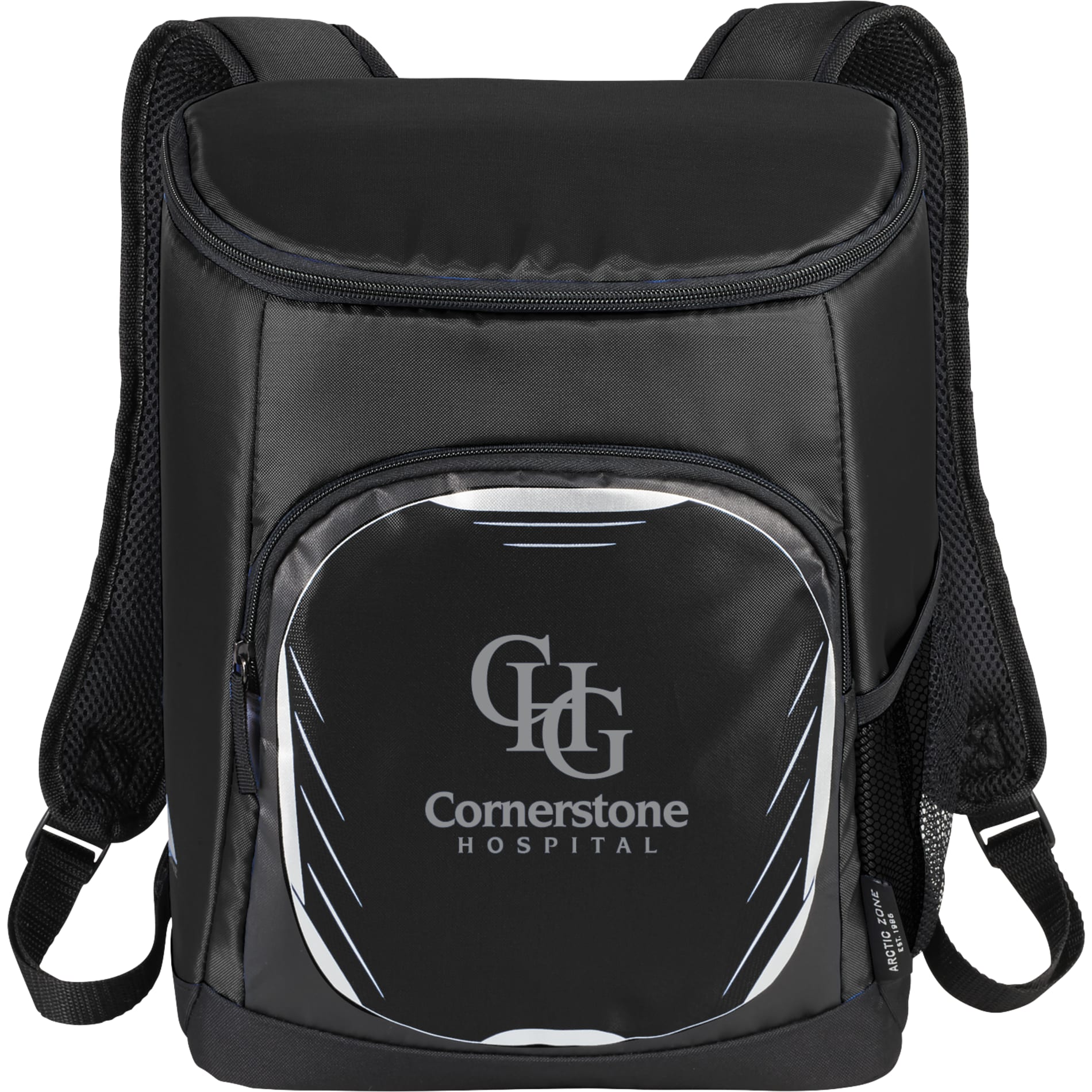 Front View of Black Arctic Zone® 18 Can Cooler Backpack