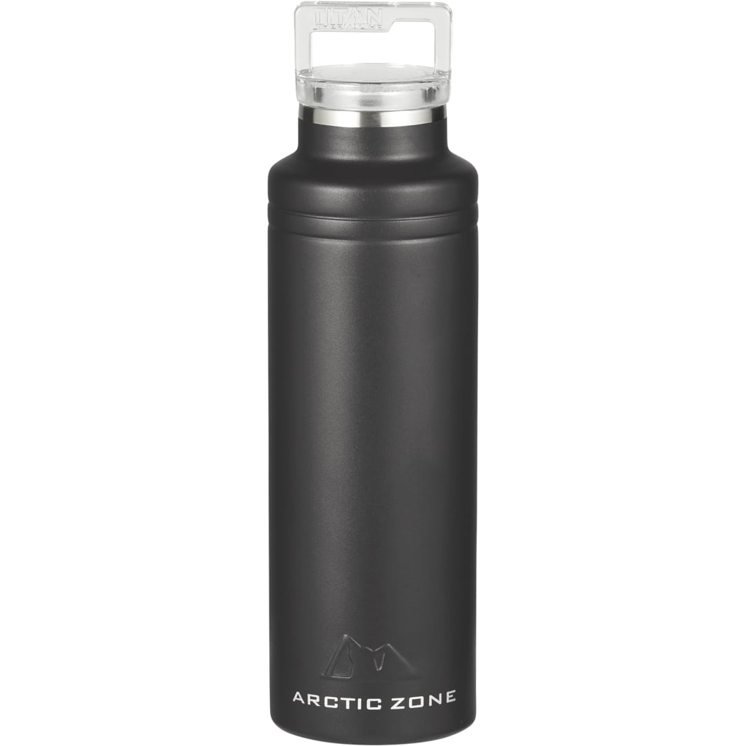 Front View of Black Arctic Zone® Titan Thermal HP® Copper Bottle 20oz plain