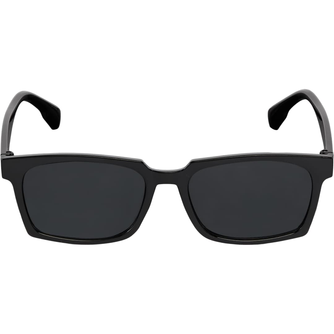 Front View of Black Ashley Recycled Square Sunglasses plain