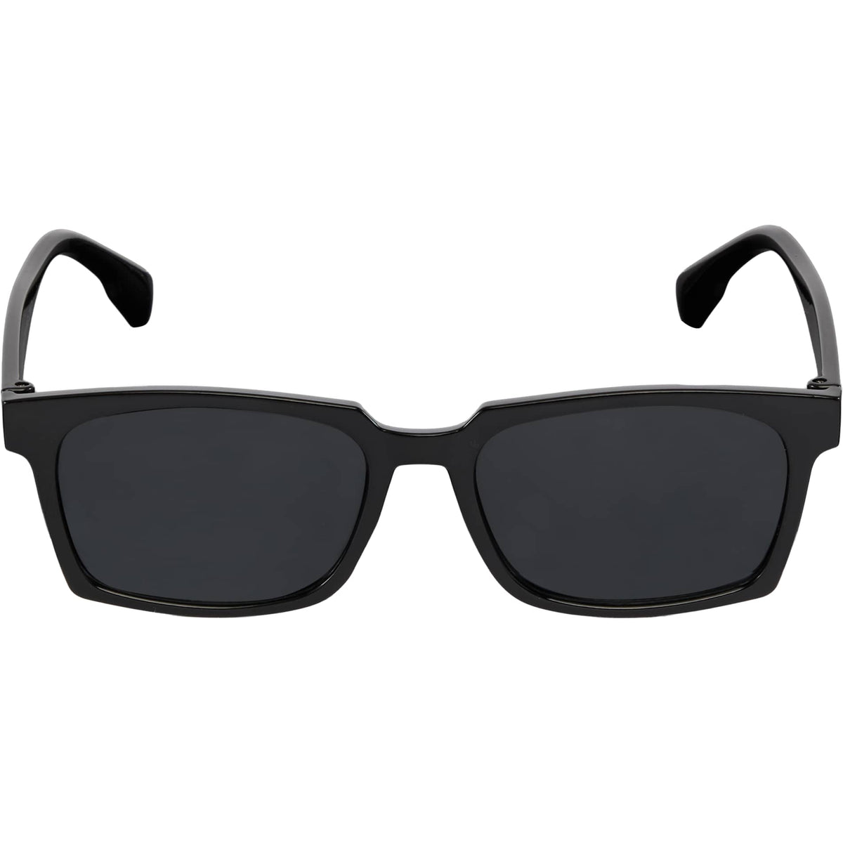 Front View of Black Ashley Recycled Square Sunglasses plain