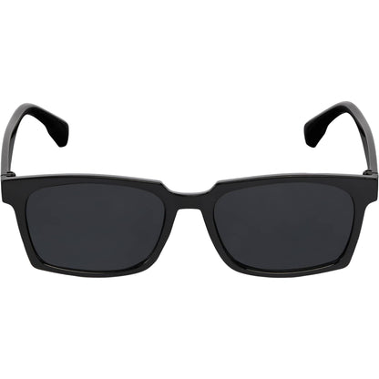 Front View of Black Ashley Recycled Square Sunglasses plain