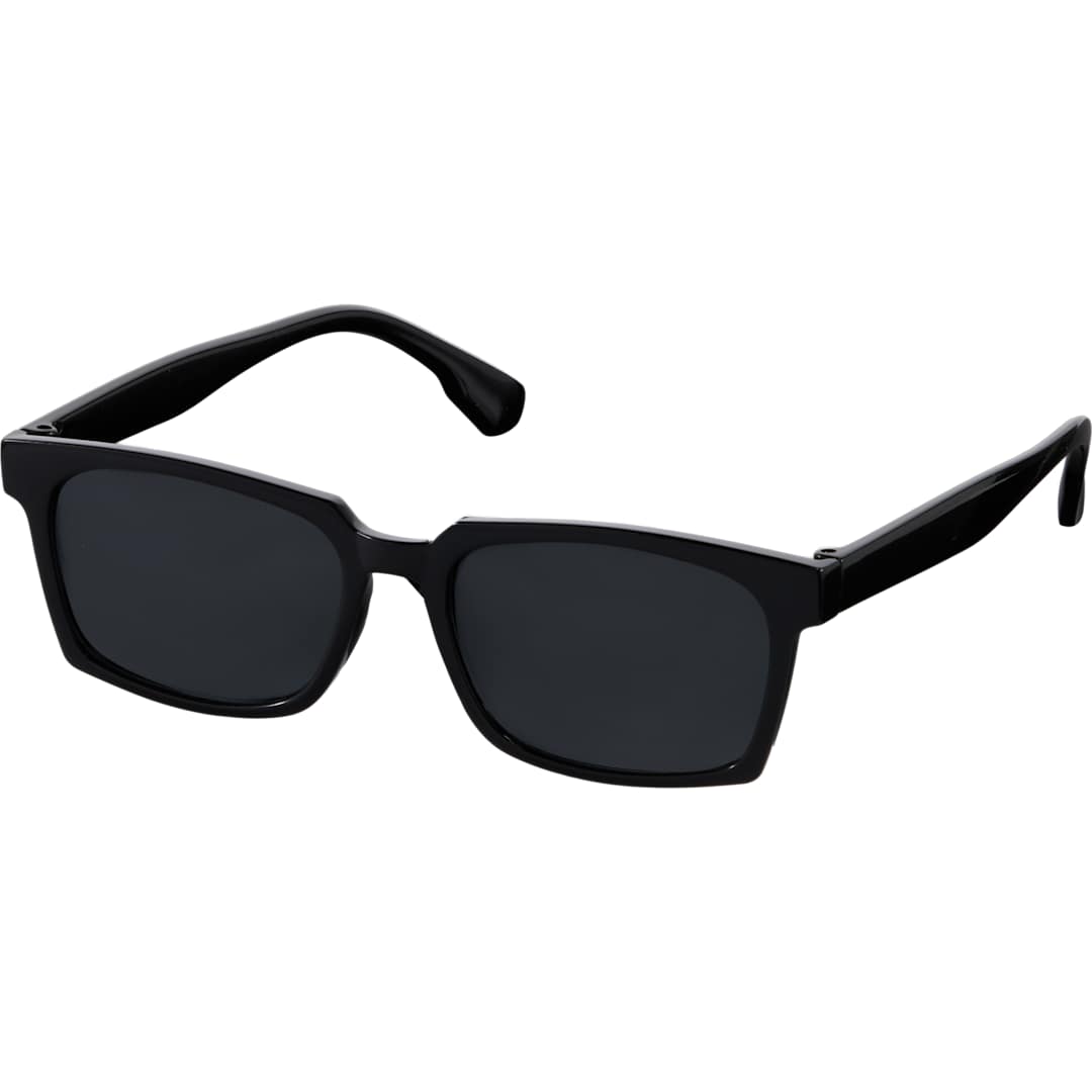 Front View of Black Ashley Recycled Square Sunglasses plain